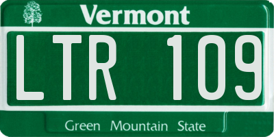 VT license plate LTR109