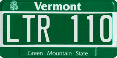 VT license plate LTR110