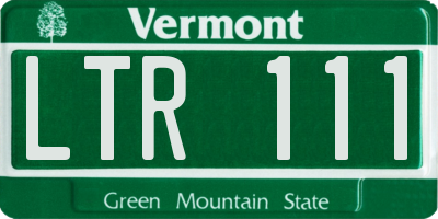 VT license plate LTR111