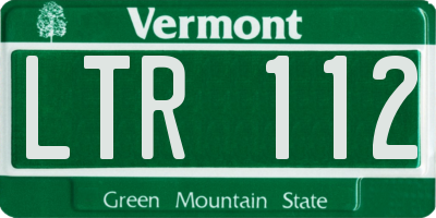 VT license plate LTR112