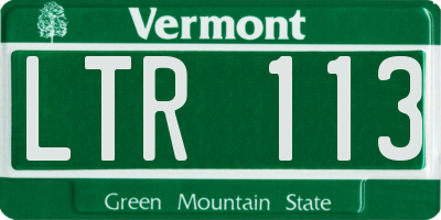 VT license plate LTR113