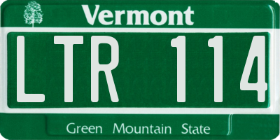 VT license plate LTR114