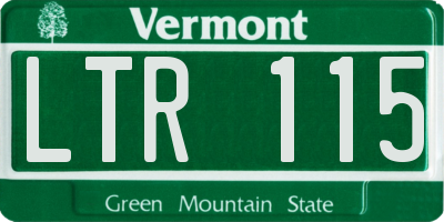 VT license plate LTR115