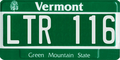 VT license plate LTR116
