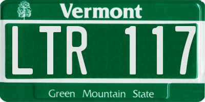 VT license plate LTR117