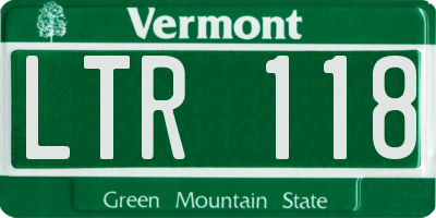 VT license plate LTR118