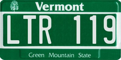 VT license plate LTR119