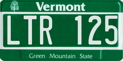 VT license plate LTR125