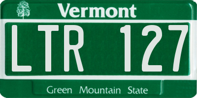 VT license plate LTR127