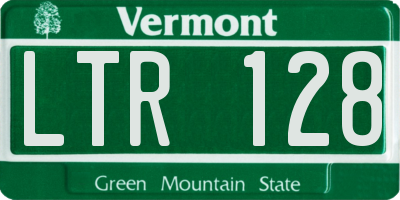 VT license plate LTR128
