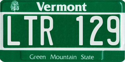 VT license plate LTR129