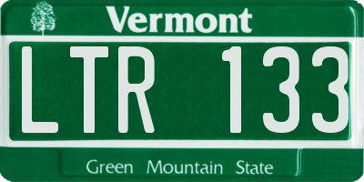 VT license plate LTR133