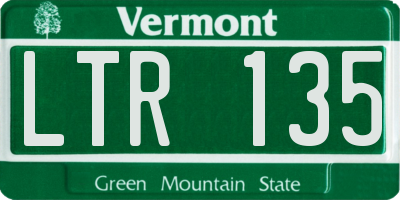 VT license plate LTR135
