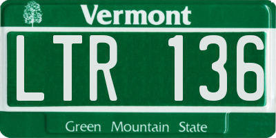 VT license plate LTR136
