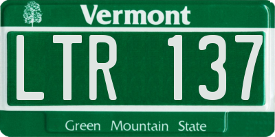 VT license plate LTR137