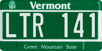 VT license plate LTR141