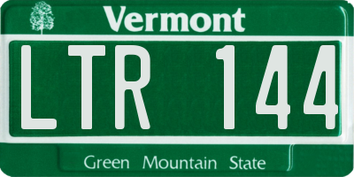 VT license plate LTR144