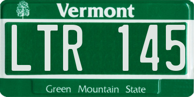 VT license plate LTR145