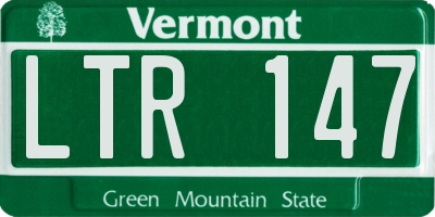 VT license plate LTR147