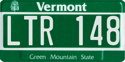 VT license plate LTR148
