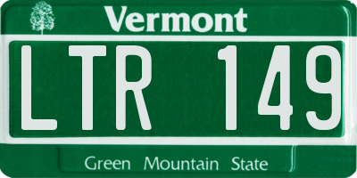 VT license plate LTR149