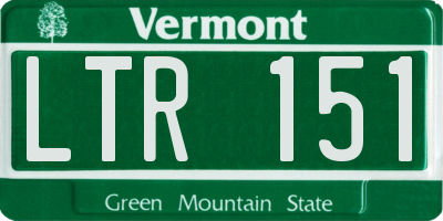 VT license plate LTR151