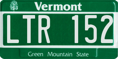 VT license plate LTR152