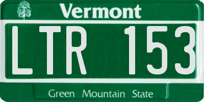 VT license plate LTR153