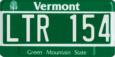 VT license plate LTR154