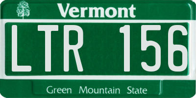 VT license plate LTR156