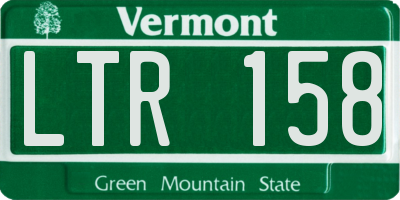VT license plate LTR158