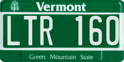 VT license plate LTR160