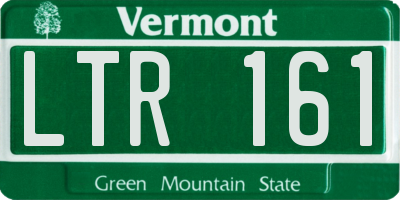 VT license plate LTR161