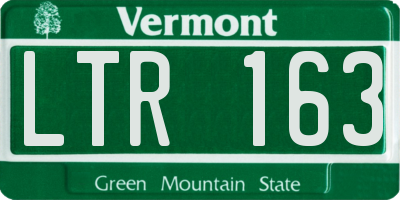 VT license plate LTR163
