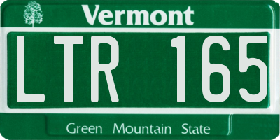VT license plate LTR165