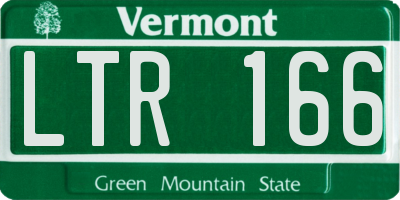 VT license plate LTR166