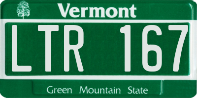 VT license plate LTR167