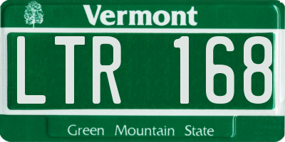 VT license plate LTR168