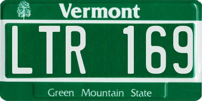 VT license plate LTR169