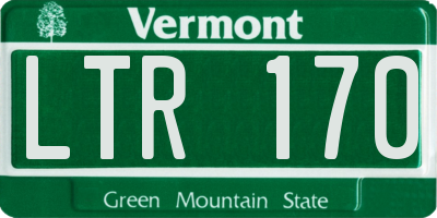 VT license plate LTR170