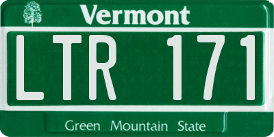 VT license plate LTR171