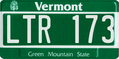 VT license plate LTR173