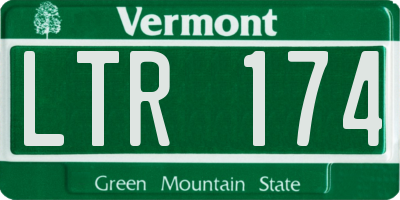 VT license plate LTR174