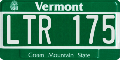 VT license plate LTR175