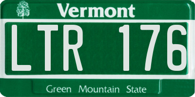 VT license plate LTR176