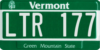VT license plate LTR177