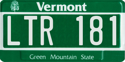VT license plate LTR181