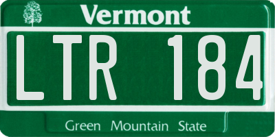 VT license plate LTR184