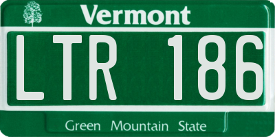 VT license plate LTR186