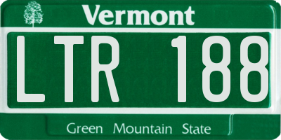 VT license plate LTR188